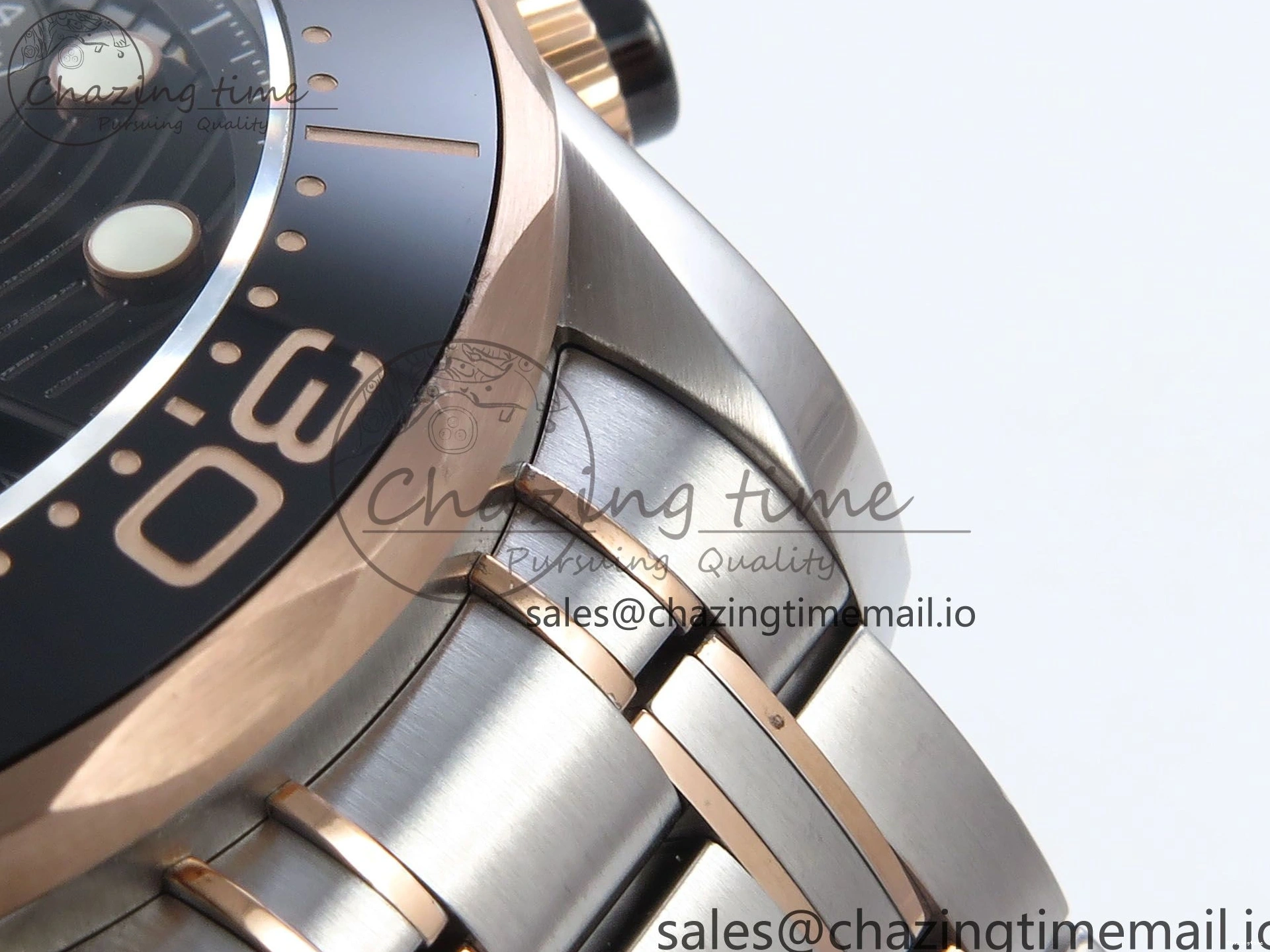 0111 Seamaster 300m Chrono SS YG OMF 1:1 Best Edition Blue Dial on SS YG Bracelet A Popular 7685